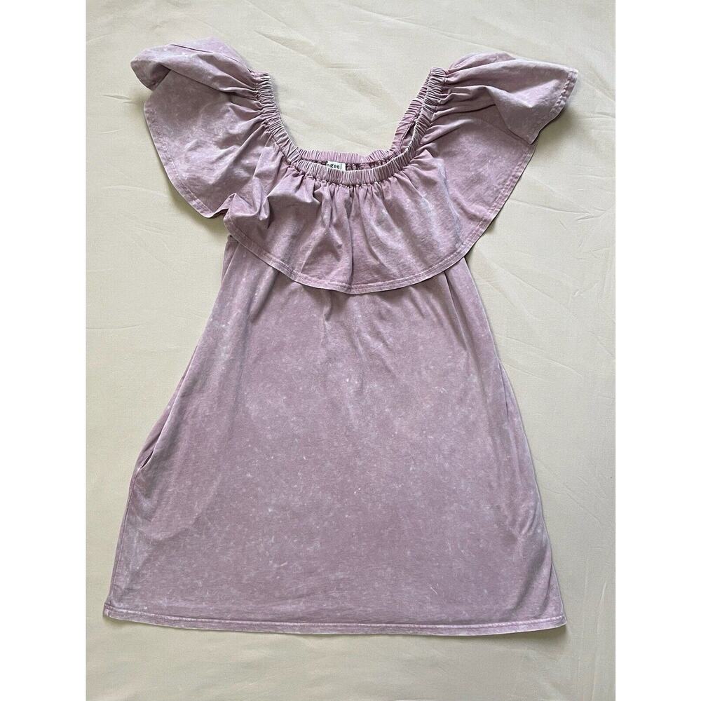 Umgee Off the Shoulder Dress Acid Wash Size Medium Pink Size Medium